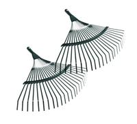Yardwe Lot de 2 Râteaux de Jardin Râteau Métallique à 22 Dents Manche de Râteau en Bois pour Feuilles Mortes et Foin Couleur Aléatoire