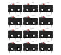 Yardwe Micro-Interrupteur de Fin de Course à Bouton-Poussoir Levier Droit, Lot de 12, en Pbt et Acier Inoxydable, Adapté aux Dispositifs Compacts et Applications Industrielles