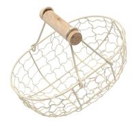 Yardwe Panier à Oeufs en Fer Beige Style Rétro pour Organiser Fruits et Légumes, Panier de Rangement Décoratif pour L'organisation Maison Cuisine
