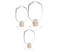 Yardwe Porte-allumettes pour Garder Allumettes Sèches en Verre Transparent Lot de 3 Couvercle Cloche, Bouteilles Légères de 125ml à 500ml et Faciles à Transporter