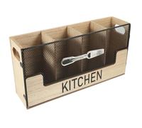 Yardwe Porte-couverts Porte-baguettes Rustique en Bois, Rangement Compartimenté pour Baguettes et Ustensiles Cuisine, Grosse Capacité, Usage Maison et Restaurant