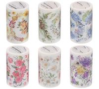 Yardwe Ruban Adhésif Décoratif sans Résidu Fleurs Washi Tape 6 Rouleaux Matériau Washi Sûr et Créatif Plusieurs styles pour Scrapbooking et Décoration de Journal pour Plusieurs styles