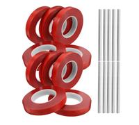 Yardwe Ruban de Fixation pour Plantes Machine à Bande Pratique et Rapide avec Agrafes, 10 Rouleaux en PVC Rouge pour Jardinage dans Patios et Champs Potagers