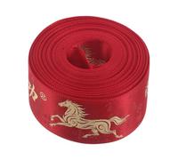 Yardwe Ruban Décoratif Rouge Thème Année du Cheval Résistant à la Décoloration Polyester 10 Yards pour Nouvel An Lunaire 2026 pour Couronnes et Scrapbooking