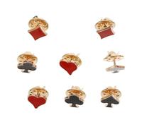 Yardwe Set de 8 Épingles à Cartes à Jouer en Alliage Rouge, Broches de Costume Stylées de Cœur, Trèfle, Pique et Carreau Usage Quotidien et Présent Plusieurs styles