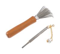 Yardwe Set de Râteau à Fleurs en Acier Inoxydable et Bois Design Ergonomique pour Nettoyage et Redressement, Outil Simple pour Entretien Floral à Domicile