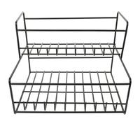 Yardwe Support de Rangement en Fer Noir Stable à Deux Niveaux pour Pots de Confiture et Épices, Étagère Murale Multifonction Cuisine et Magasin de Thé