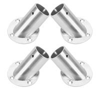 Yardwe Support de Tringle de Placard en Acier Inoxydable Argenté 4pcs, Installation Flexible Bride Métallique à Angle de 90 Degrés pour Penderie et Dressing