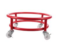 Yardwe Support Mobile pour Bonbonne de Gaz en Acier avec Roues Freinées | Base à Roulettes, Réduit L’effort Manuel, pour Bouteilles, Terrasse et Grillades, Couleur Rouge