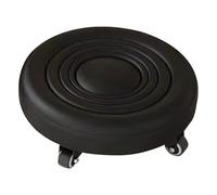 Yardwe Tabouret Robuste et Sûr Antidérapant Repose-Pieds Noir Roulant en PU et Acier Inoxydable, Marchepied Large pour Salon et Salle de Bain