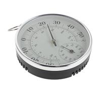 Yardwe Thermomètre Surveillance Précise pour Intérieur et Extérieur et Hygromètre Mural en Métal Blanc Crochet Température de 30 à 50°c Humidité de 0 à 100% pour Maison et Jardin