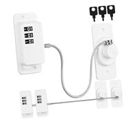 Yardwe Verrous de Fenêtre à Code Abs 3pcs pour Maison, Installation sans Perçage, Adhésif Solide, pour Protéger Fenêtres et Réfrigérateurs