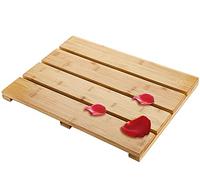 Yarlung Tapis de Bain en Bambou, Tapis de Douche en Bois, 44,5 cm x 33 cm, antidérapant, imperméable, Tapis de Sol pour Spa, Relaxation, intérieur ou extérieur