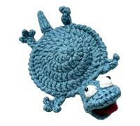 Yarn Crocheted Lizard Coaster - Realistic Animal Mug Cup Mat Handmade Decoration | Fun Crochet Drink Coaster for Home Kitchen Bedroom Picnic Party Gift Use for Women Friends Use