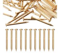 YARNOW 100 Clous en Laiton à Tête Ronde pour Meubles, Accessoires Décoratifs Faciles à Installer, pour Charnières et Boîtes Décoratives en Bricolage
