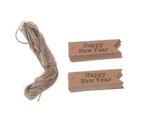 YARNOW 100 Étiquettes en Papier Kraft Soi-même Nouvel An avec Ficelle en Jute, Forme Queue D'hirondelle, Absorbent L'encre sans Bavure, Décorations Créatives pour Fêtes