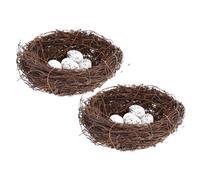 YARNOW 12 Pièces Nid D'oiseau Décoratif en Écume Œufs Artificiels, Décoration de Pâques pour Maison et Fête, Modèle Artisanal pour Embellir Intérieur ou Bar