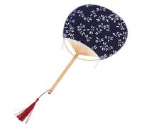 YARNOW 1pièce Éventail Rond Double-face à Poignée Bambou Style Japonais Bleu Traditionnel avec Gland Portable et Léger pour Femmes et Mariage Plusieurs styles