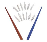 YARNOW 2 Ensembles Plume à Calligraphie en Bois avec Pointe Oblique | Illustration de Bande Dessinée et Dessin, Prise en Main Confortable, Lignes Fines, Usage Prolongé