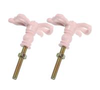 YARNOW 2 Pièces Boutons de Tiroir en Forme de Nœud Vintage et Argenté | Finition Rétro Patinée, Style Shabby Chic Romantique, pour Chambres D'garçon Fille et Meubles Anciens