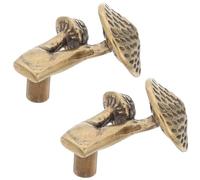 YARNOW 2 Pièces Style Vintage Bouton en Laiton Champignon, de Tiroir pour | Finition Laiton Vieilli, Installation Facile, Quincaillerie Incluse, pour Porte de Meuble et Cave à Vin