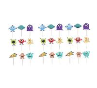 YARNOW 27pièces Décorations Gâteau Anniversaire Toppers Gâteau Garçon Fille Modèles Extraterrestres Uniques Pack Décoration Fête Garçon Fille
