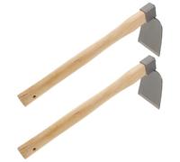 YARNOW 2pièces Binette de Jardin avec Manche Bois Outil Manuel Robuste pour Désherbage Binage et Ameublissement du Sol Outil de Creusement Multifonction pour Jardinage et Plantation