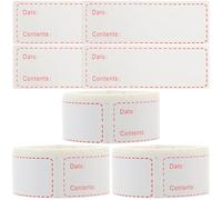 YARNOW 3 Rouleaux D'étiquettes en Papier Couché Rouge Alimentaires Autocollantes Amovibles pour Congélation Longue Durée D'utilisation, Maison