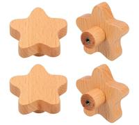 YARNOW 4 Pièces Bouton en Bois pour Tiroir et Meuble, Forme Créative | Bois , Prise Confortable, Bords Lisses sans Bavures, Installation Simple Cuisine et Commode