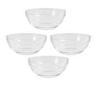 YARNOW 4 Pièces Mini Bol en Verre 3,5 Pouces 3 Oz Cuisine et Maison, Bol Empilable Facile à Transporter, Coupelle à Sauce Transparente et Pratique