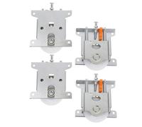 YARNOW 4 Pièces Roulettes pour Porte de Placard Coulissante Métal Kit Penderie Réglables pour Portes Armoire Lourdes Glissement Fluide et Résistant pour Chambre et Cuisine