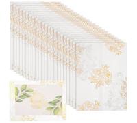 YARNOW 50 Pcs Enveloppes D'invitations en Papier Vélin Translucide, Résistantes et Faciles à Transporter, Design Floral Unique pour Mariages et Expositions