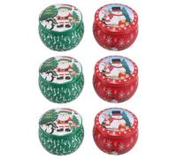 YARNOW 6 Pièces Boîte Métallique Ronde pour Bougie Parfumée de Noël 4,4oz avec Couvercle Hermétique en Fer, pour Soirées Relaxantes à Domicile