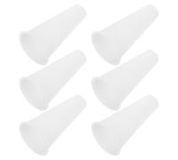 YARNOW 6 Pièces Vase de Cimetière en Plastique Blanc, Conique, Large | Base Étroite et Fond Plat, Forme Équilibrée, Résistance aux Intempéries, pour Cérémonies et Souvenirs