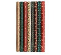 YARNOW 8 Pièces Papier Présent de Noël Rétro en Kraft pour Fleurs, | Motifs Classiques de Fête, Épais et Découpable, Usage Origami, Lot Aléatoire pour Emballage Style Aléatoire