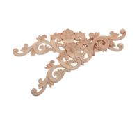 YARNOW Appliques en Bois Sculpté 2pcs Facile à Installer Forme de Fleur Allongée Vintage pour Décoration de Meubles et Portes pour Décoration DIY Maison