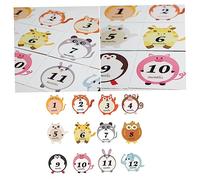 YARNOW Autocollants Design Cartoon Adorable Bébé 12pcs Mensuels en Pvc Autocollants Pratiques et Décoratifs pour Photos et Vêtements Bébé