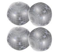 YARNOW Ballons Disco Gonflables Argentés Lot de 4 en Pvc Réutilisables pour Décoration de Fête Rétro et Soirée Dansante Années 70 en Extérieur