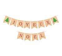 YARNOW Bannière de Noël Design Spécial Noël Suspendue en Toile de Jute pour Décoration Festive Extérieure et Intérieure pour Fêtes et Événements