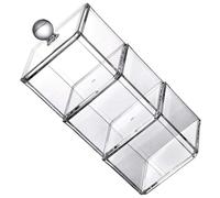 YARNOW Boîte de Rangement Carrée et Empilable en Acrylique avec Couvercle Design Élégant pour Cotons Démaquillants et Œufs de Maquillage pour Coiffeuse