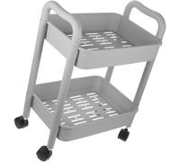 YARNOW Chariot Roulant Utilitaire à Deux Niveaux en PP Cuisine et Bureau | Rangement Mobile à Double Niveau, Structure Multi-couche, Usage Polyvalent, Style Simple, Grosse Capacité