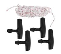 YARNOW Corde de Démarrage 10 M 4 Mm avec 4 Poignées pour Tondeuse à Gazon, Tronçonneuse et Coupe-bordures, Corde Lanceur Résistante et Compatible, Accessoire de Rechange pour Outils