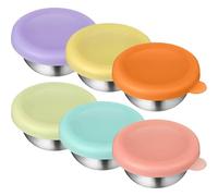YARNOW Coupelles à Sauce Capacité 1,6 Oz Lot de 6 en Acier Inoxydable Couvercles en Silicone Anti-fuite pour Barbecues Intérieurs et Restaurants