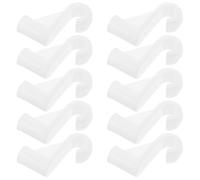YARNOW Crochets Installation Facile en Plastique Lot de 10 pour Tringle de Penderie Blanc Robuste Supports Solides Diamètre 16mm pour Appartements et Armoires