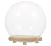 YARNOW Dôme en Verre Micro Paysage 10 Cm Base, Housse de Protection Transparente pour Fleur Stabilisée, Décoration Lumineuse Intérieure pour Maison et Bureau