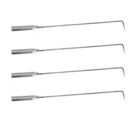 YARNOW Ensemble de 4 Tisonniers de Cheminée en Acier Argenté, Crochet à Charbon Multifonctionnel, Tisonnier Extra Long Facile à Utiliser pour Camping et Barbecue