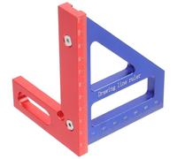 YARNOW Équerre de Travail du Bois Outil de Traçage Léger Triangulaire en Alliage D'aluminium, 45° et 90° pour Charpentiers et Passionnés de Menuiserie