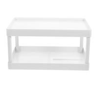 YARNOW Étagère de Rangement pour Salle de Bain à Double Niveau en Plastique Blanc, Design Détachable et Facile à Installer, pour Balcon Cuisine
