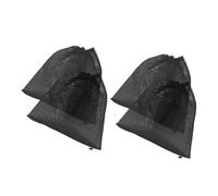 YARNOW Filtre en Maille Polyester Noir Lot de 4 Pièces Paquet avec Cordelette Résistant à l'usure et Filtration des Débris pour Pompe de Bassin pour Piscine