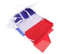 YARNOW Guirlande Couture de Double Polyester Mini Drapeaux en Français Résistante à L'usure, Longueur Position Ajustables Lot de 25 Set et pour Murs et Balcons